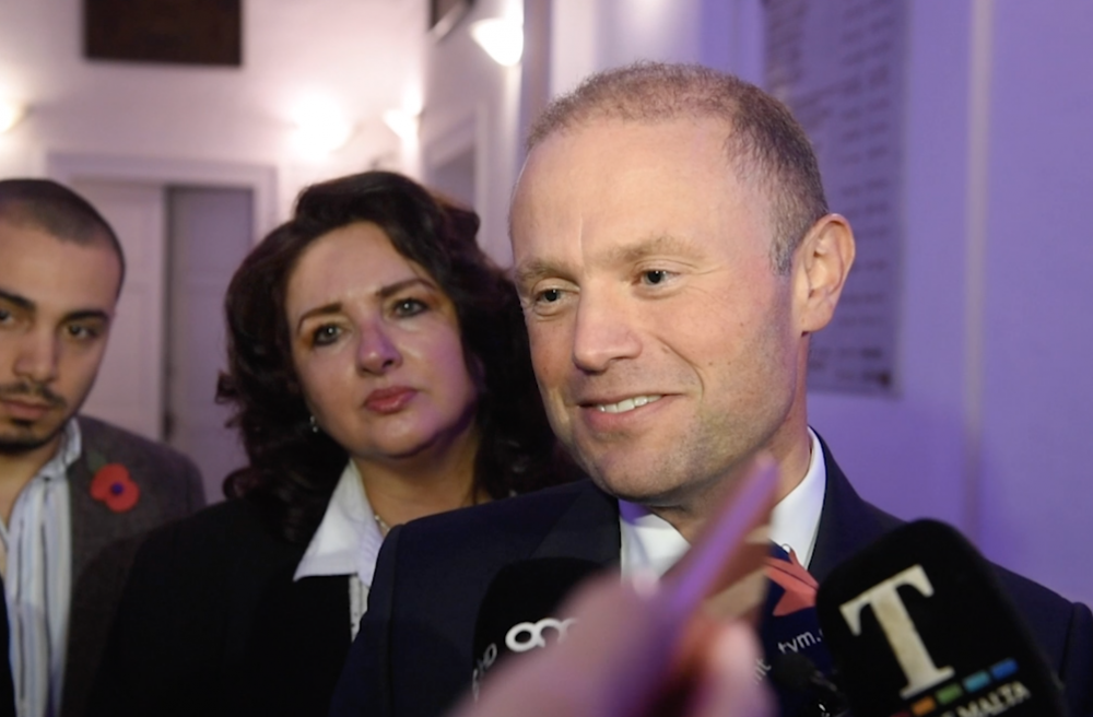 Joseph Muscat took questions about 17 Black on Friday night after attending a public consultation on European affairs