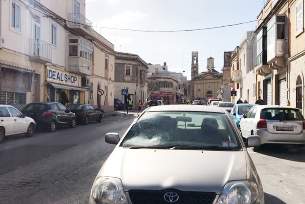 A British woman is in critical condition after being hit by a car in Triq il-Kappillan Mifsud, Hamrun (Screenshot: One.com.mt) 