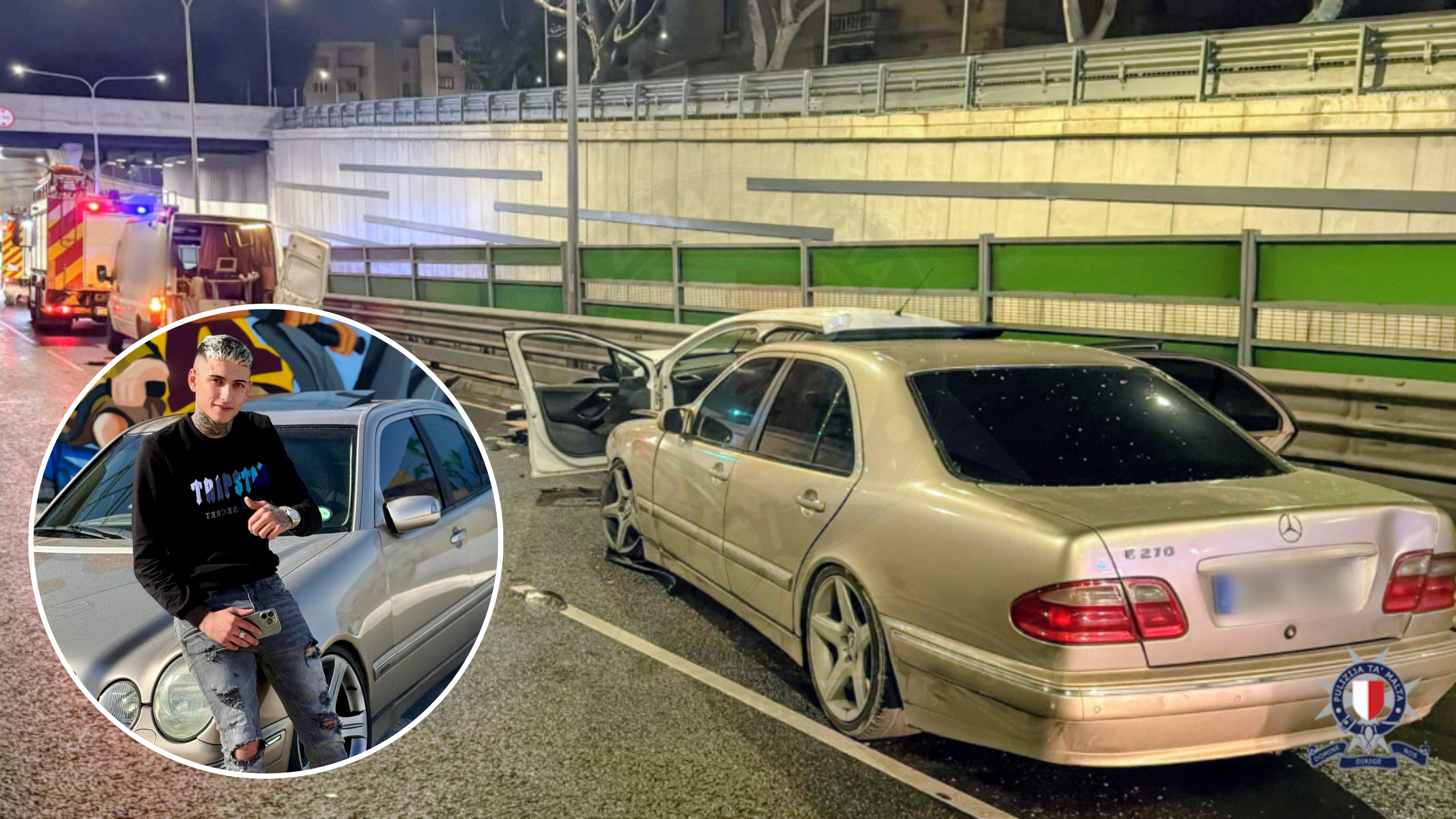 21-year-old Stoyan Gafa (inset) caused a number of traffic accidents while under the influence of drugs. He is also accused of killing a woman while driving under the influence