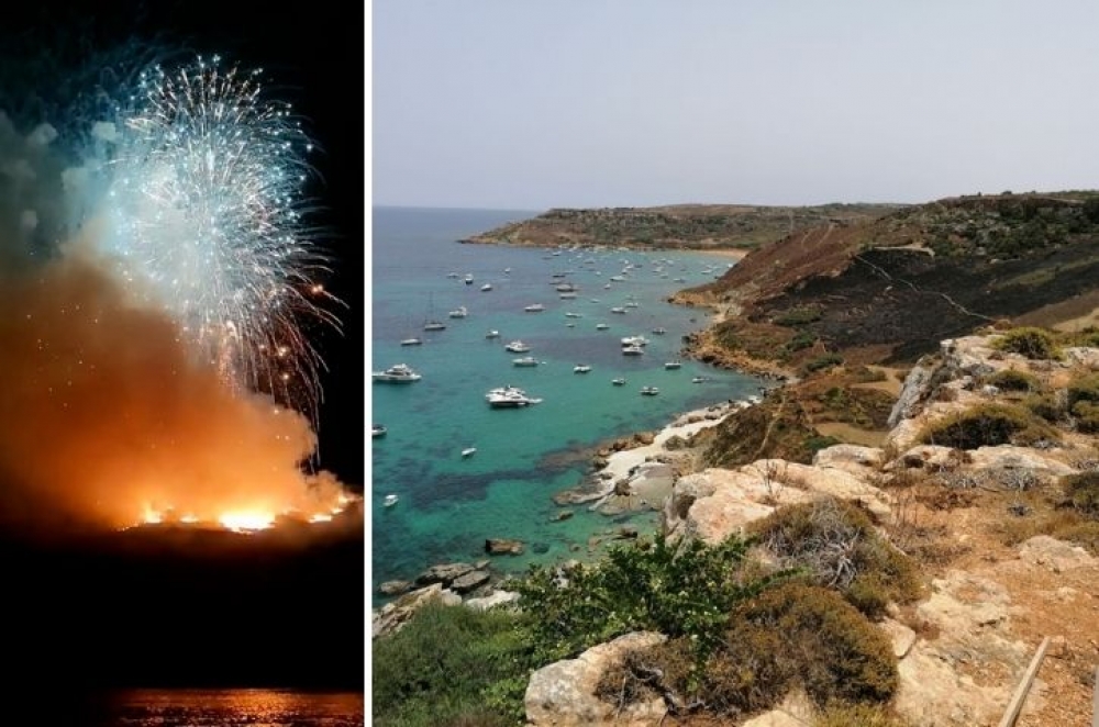 The fire broke out near L-Irdum tax-Xagħra, Gozo