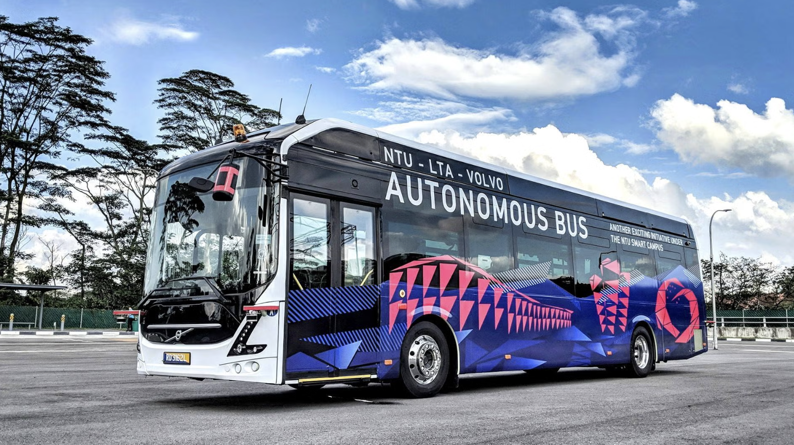 A model of an autonomous bus produced by Volvo
