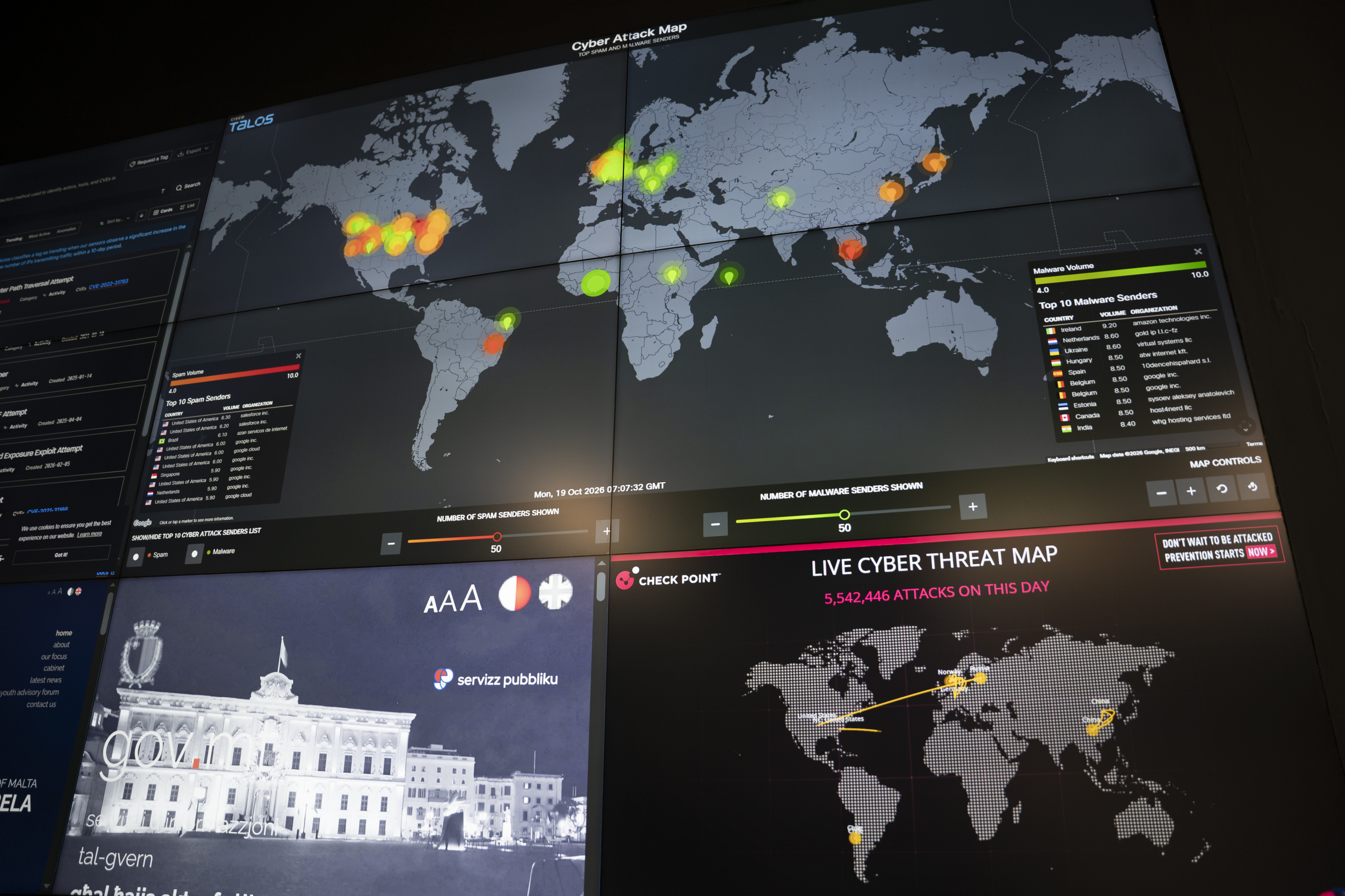 A cyber threat map