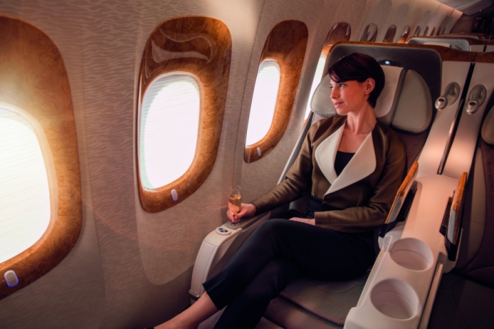 Business Class seat on Emirates Boeing 777-300