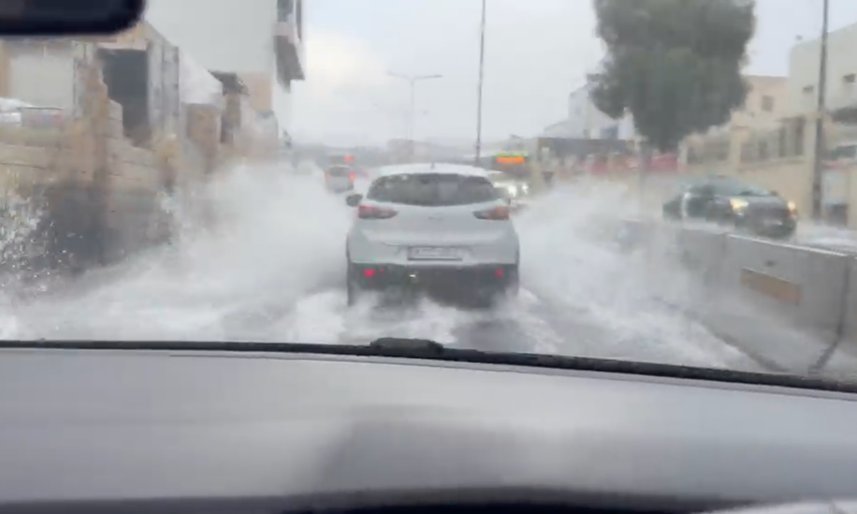 Roads in Qormi flooded on Saturday