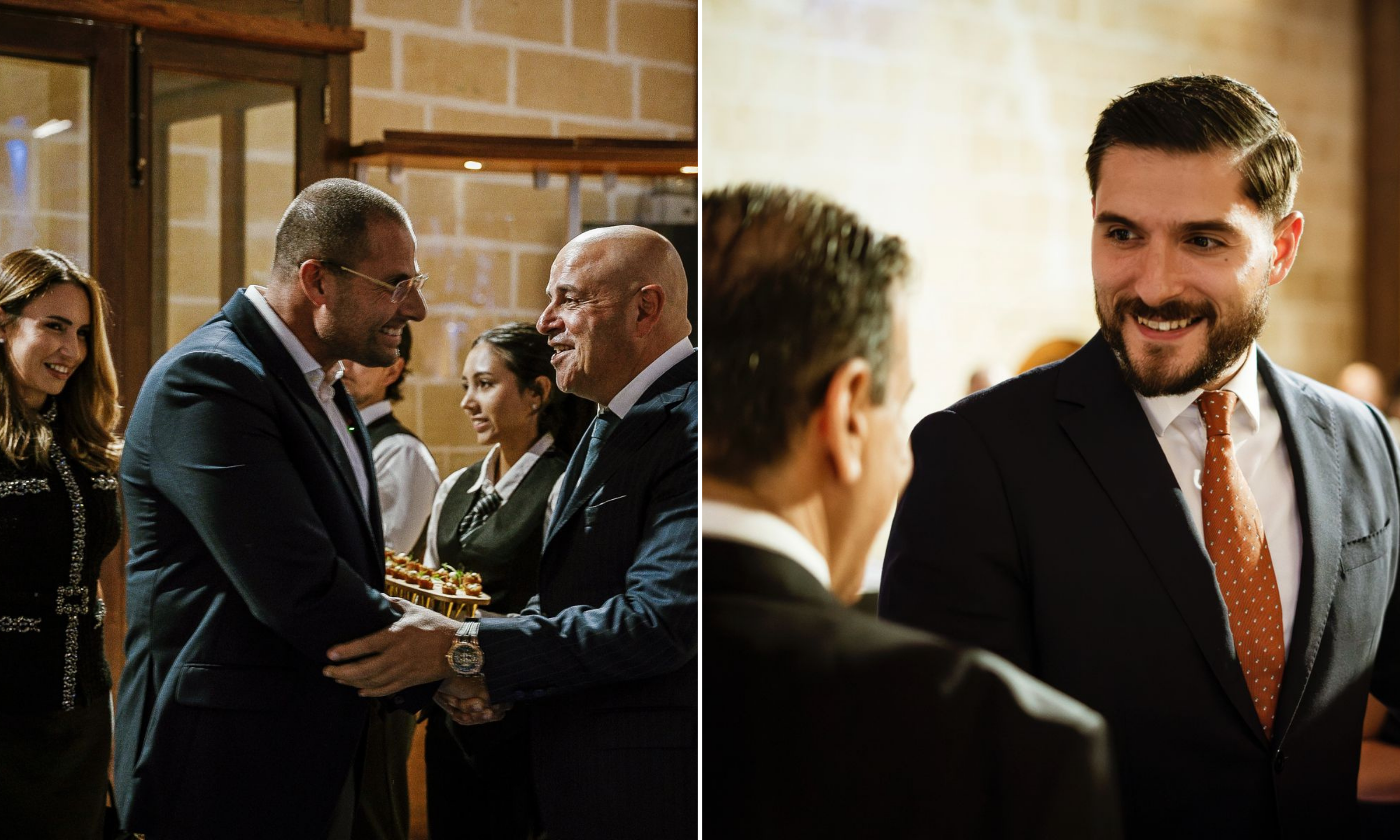 Prime Minister Robert Abela (left) and Opposition Leader Alex Borg (right) attended the event
