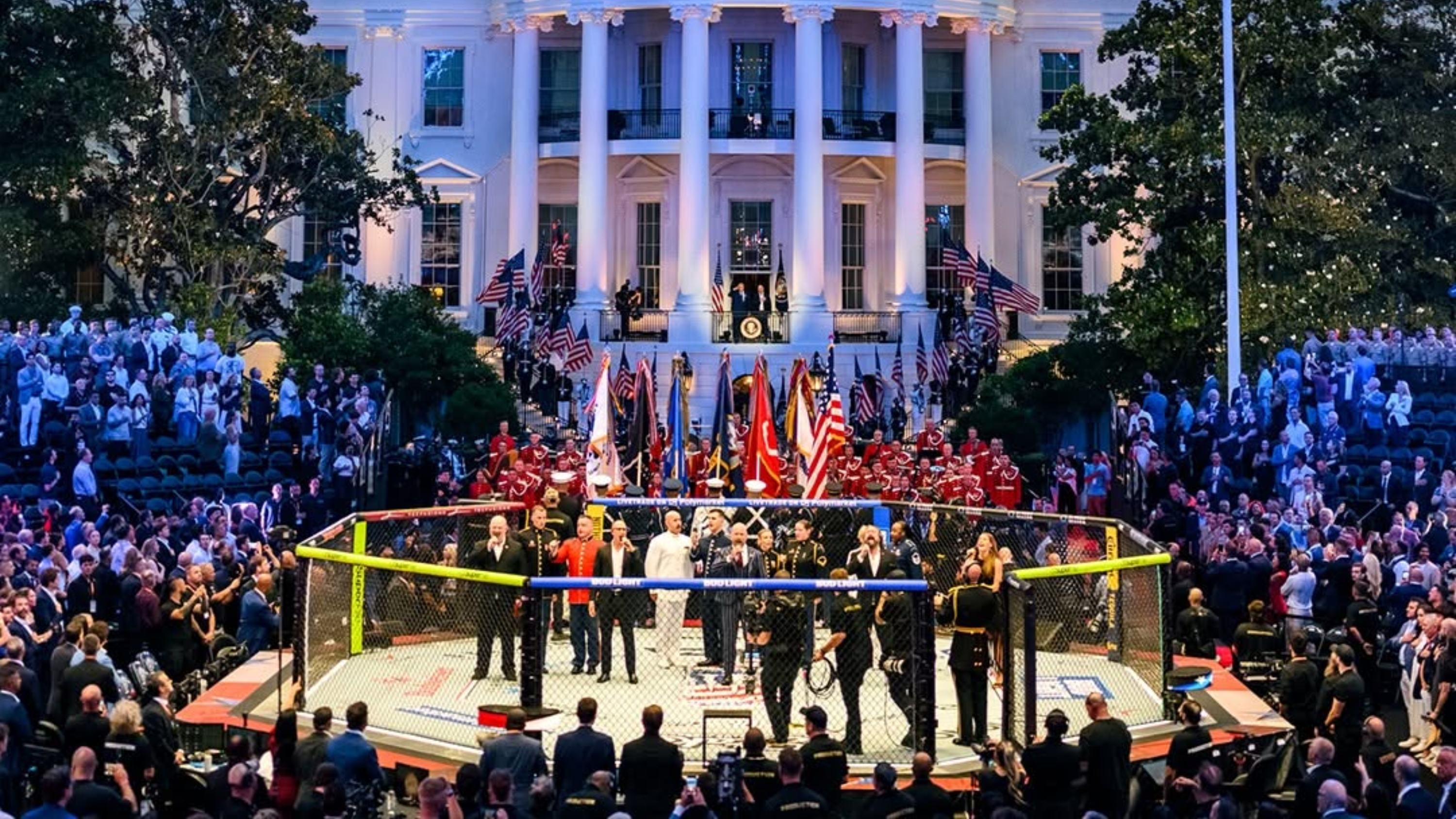 Thousands gather for Trump’s historic White House UFC event