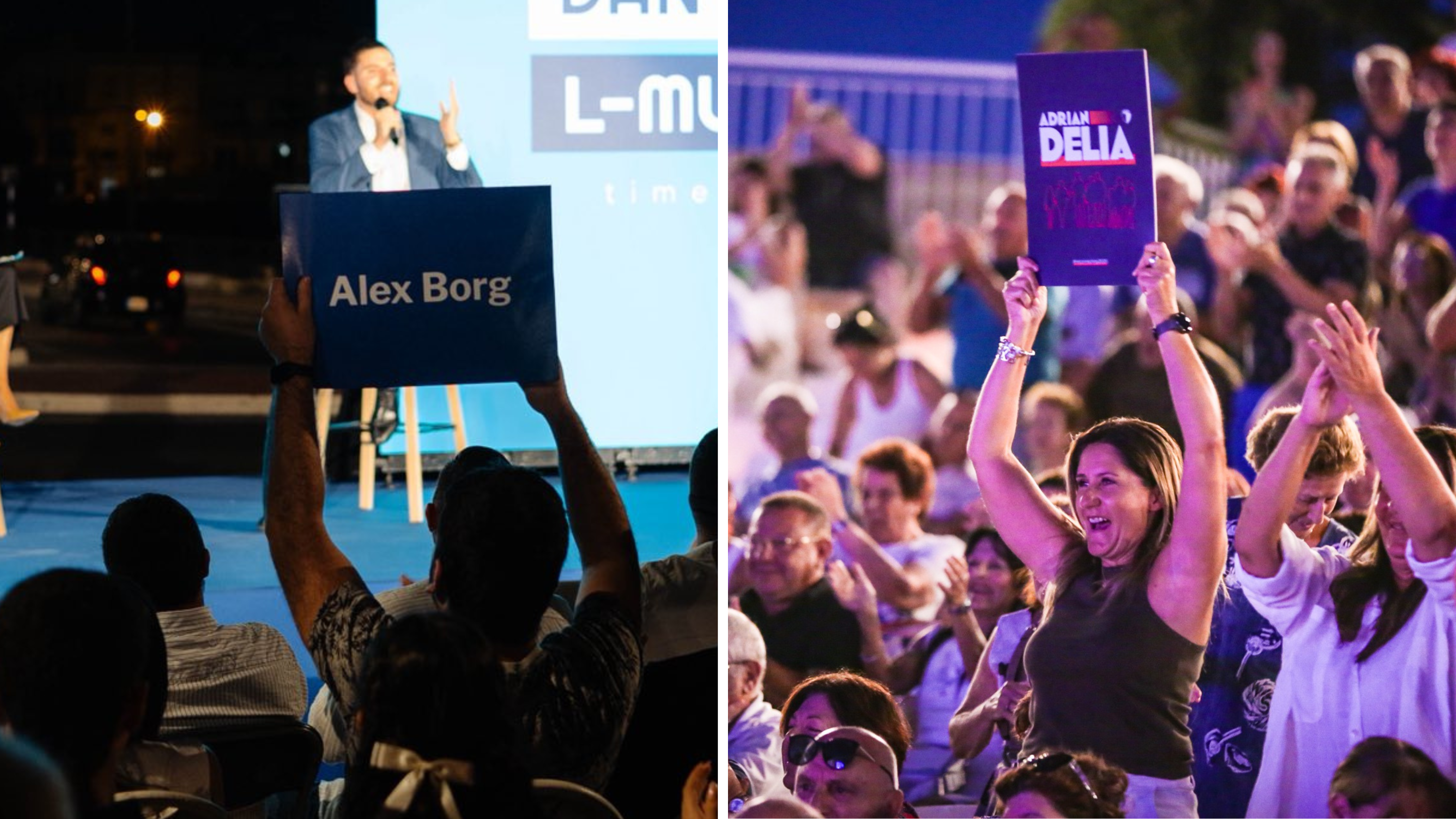 Adrian Delia and Alex Borg both held rallies in the final days of their campaign to become PN leader