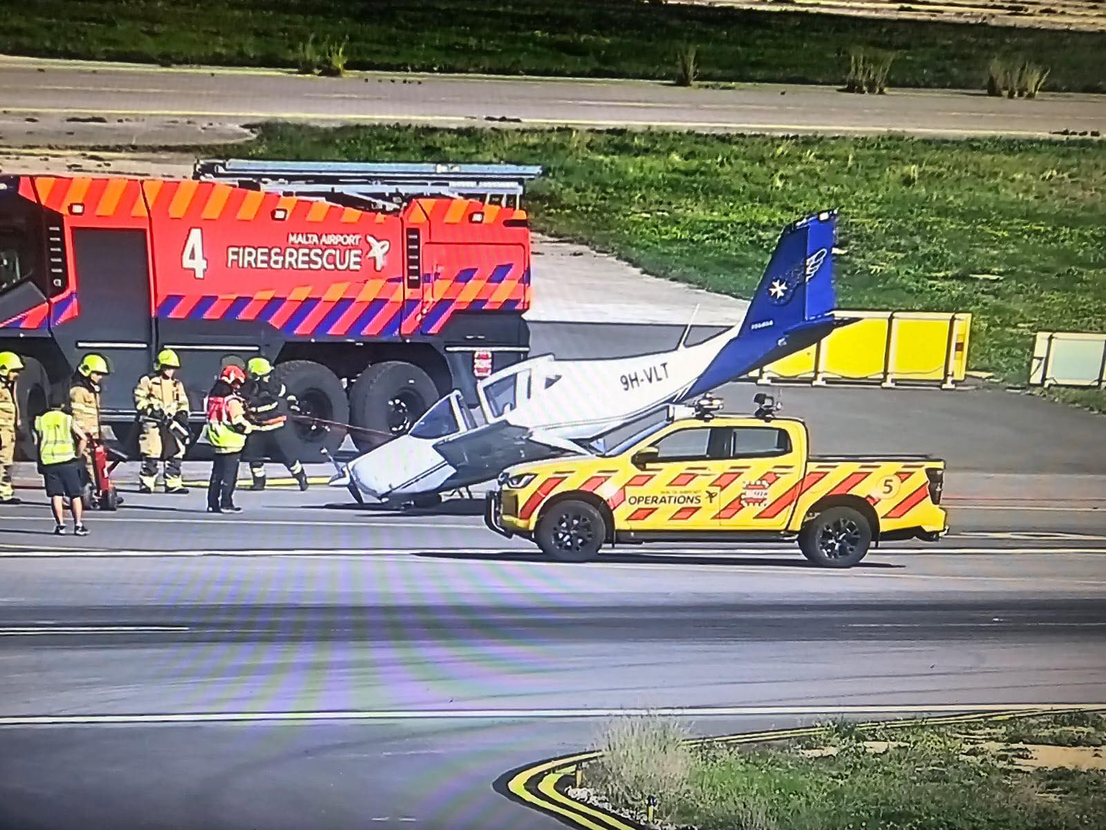 Ultra-light aircraft makes emergency landing at Malta International Airport (Photo: Byron Camilleri / Facebook)