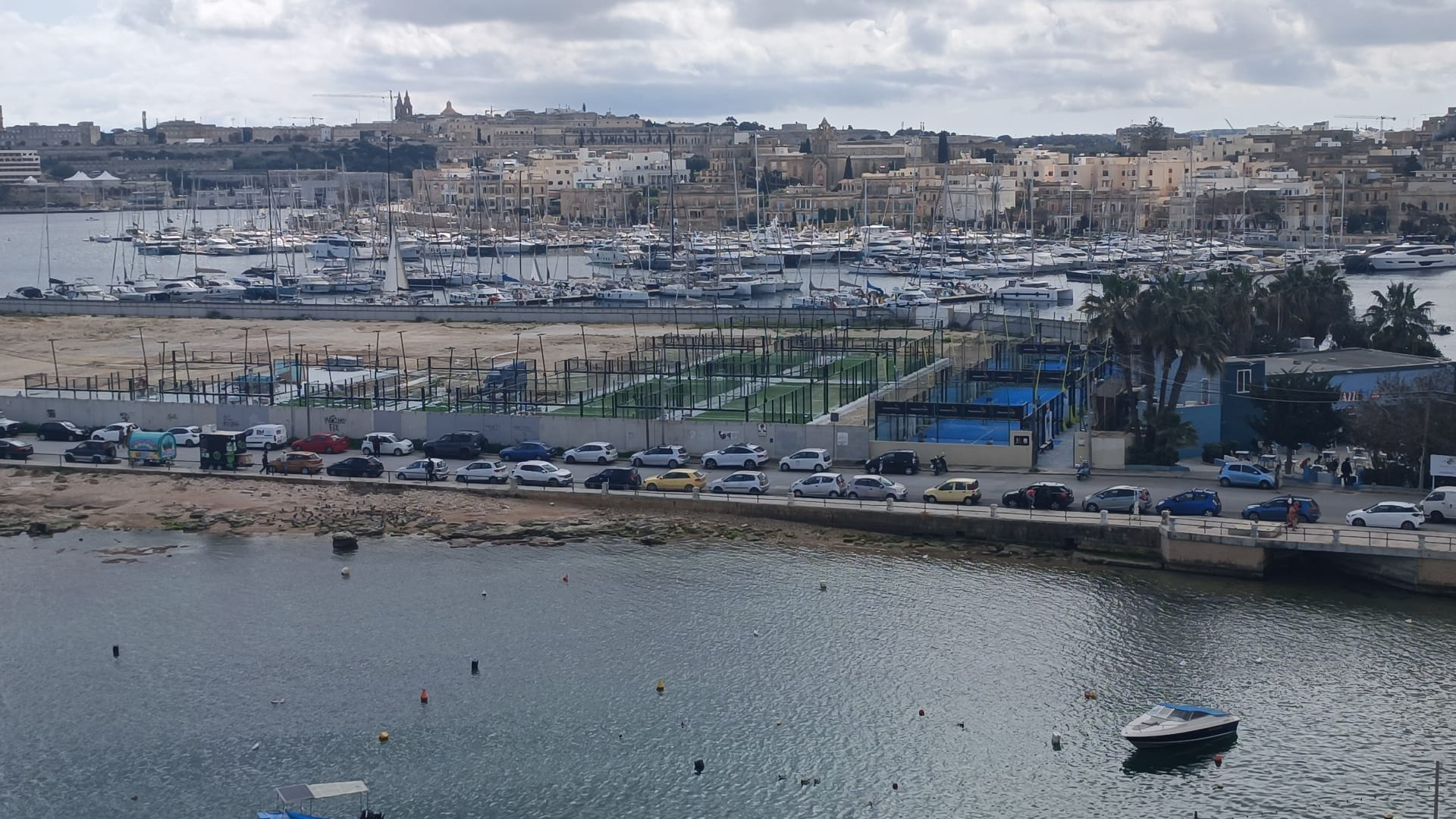 The group noted that the only publicly available Planning Authority permit mentioning the construction of padel courts on Manoel Island was submitted by MIDI plc in 2023 and was not approved.  (Photo: Manoel Island Post Ghalina)
