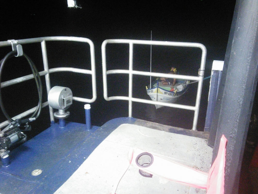 The fisherman's boat was towed to shore 