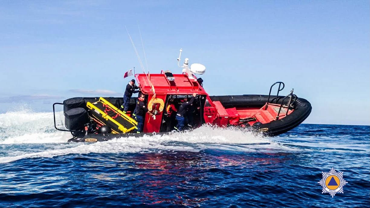 According to Civil Protection Malta, they responded to five swimming incidents on Wednesday when the swimmers found themselves in difficulty due to rough sea conditions (Photo: CPD/FB)