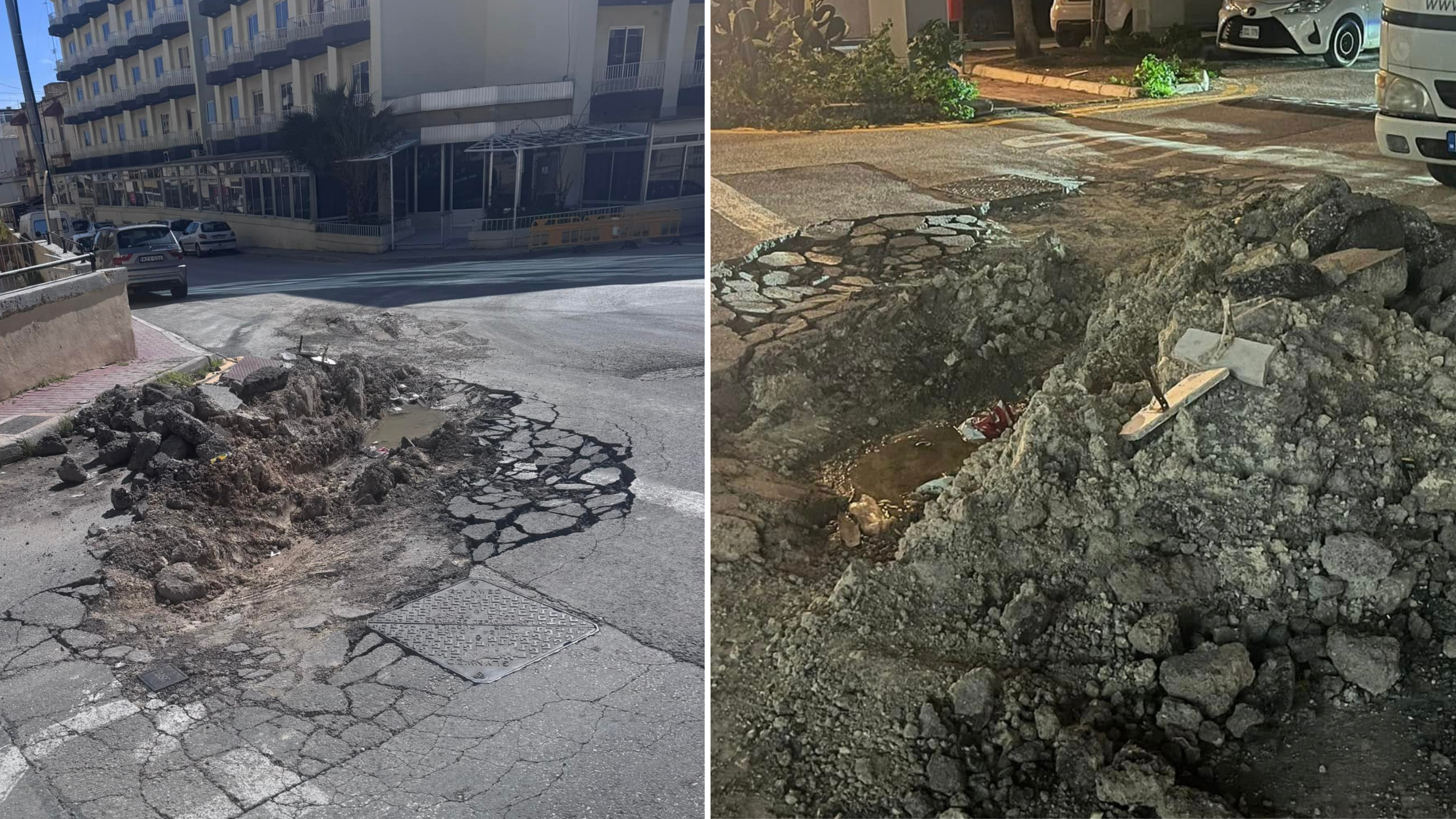 'St Paul's Crater' - Residents poke fun at ever-worsening collapsed road