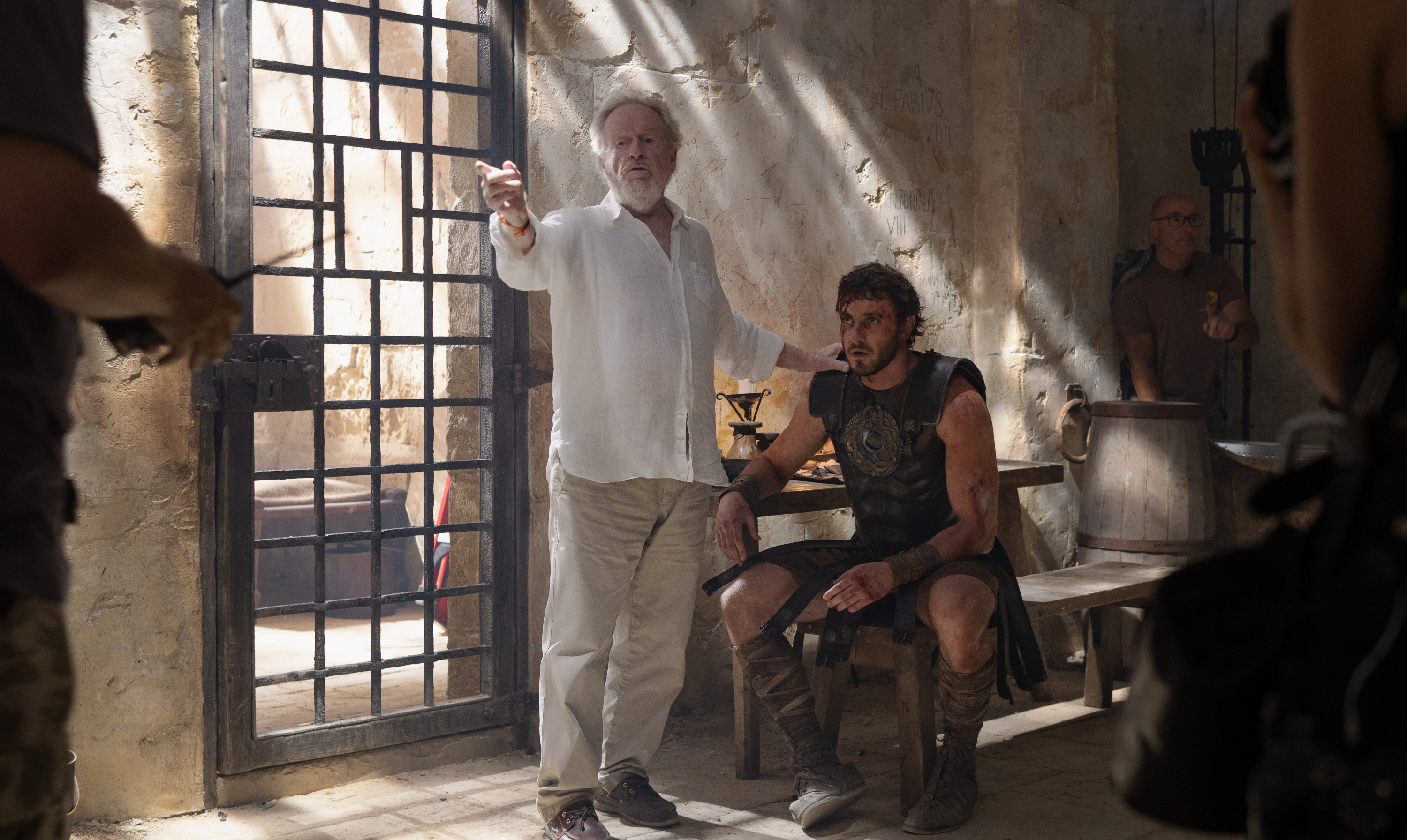 Ridley Scott (left) returned to Malta to direct Gladiator II two decades after the original, alongside Hollywood stars Paul Mescal (Right), Pedro Pascal, Denzel Washington, and Connie Nielsen