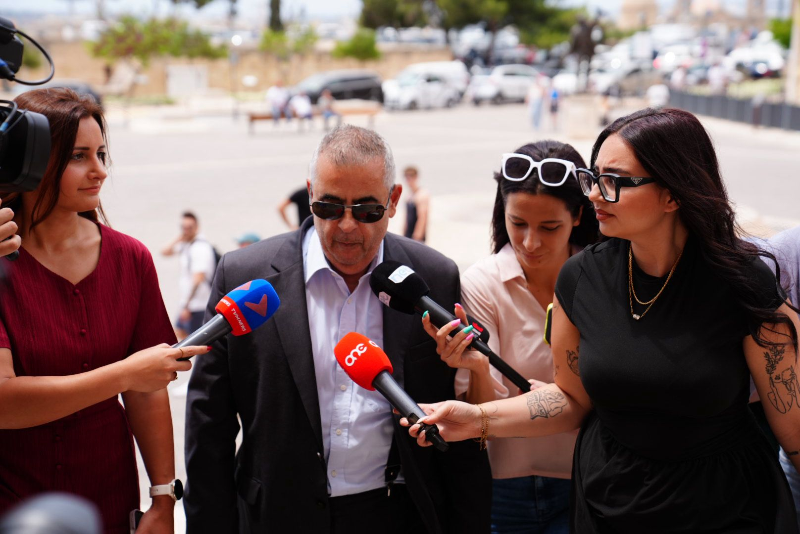 Michael Falzon entering Castille (Photo: Daniel Tihn/MaltaToday)