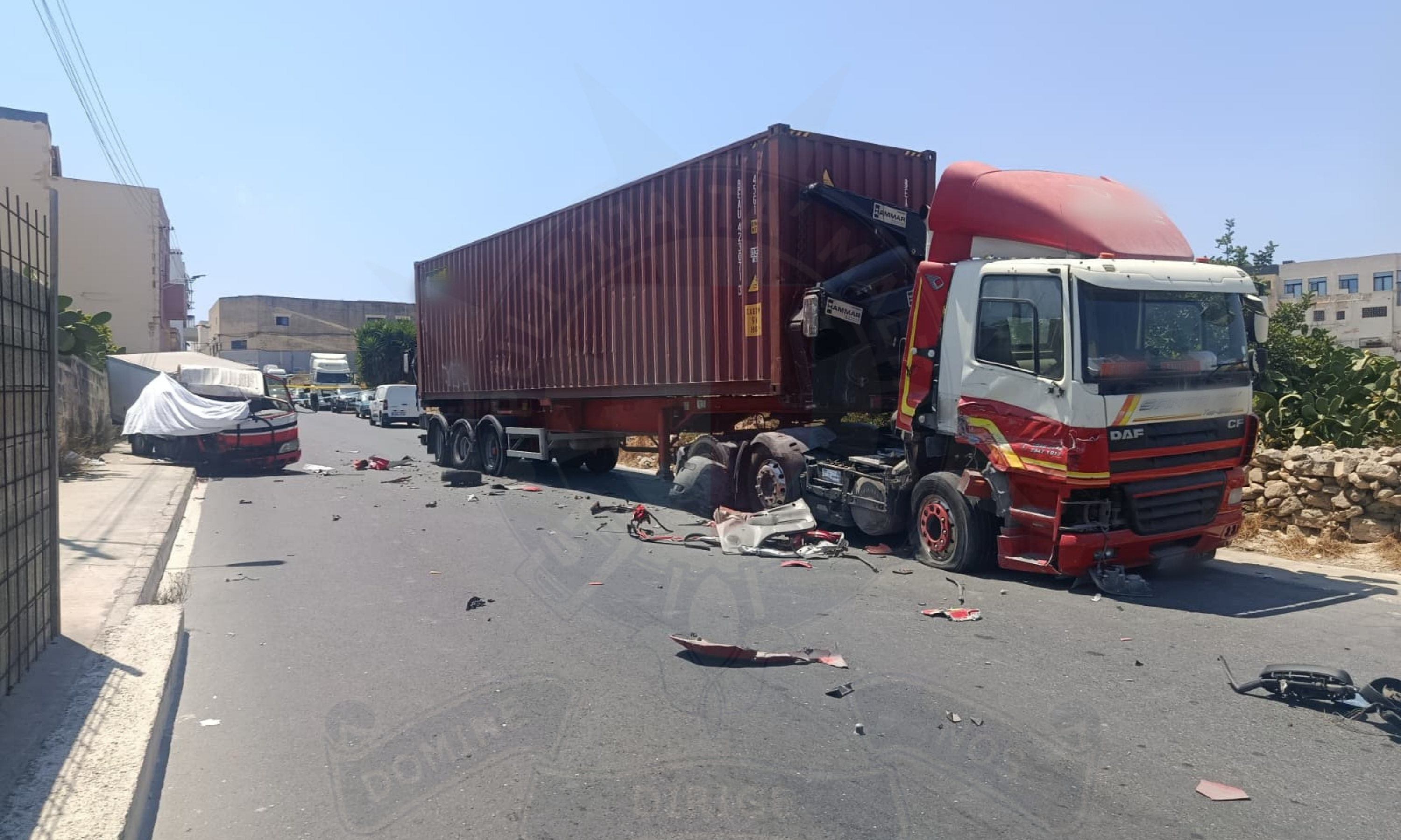 Truck driver dead after colliding with trailer