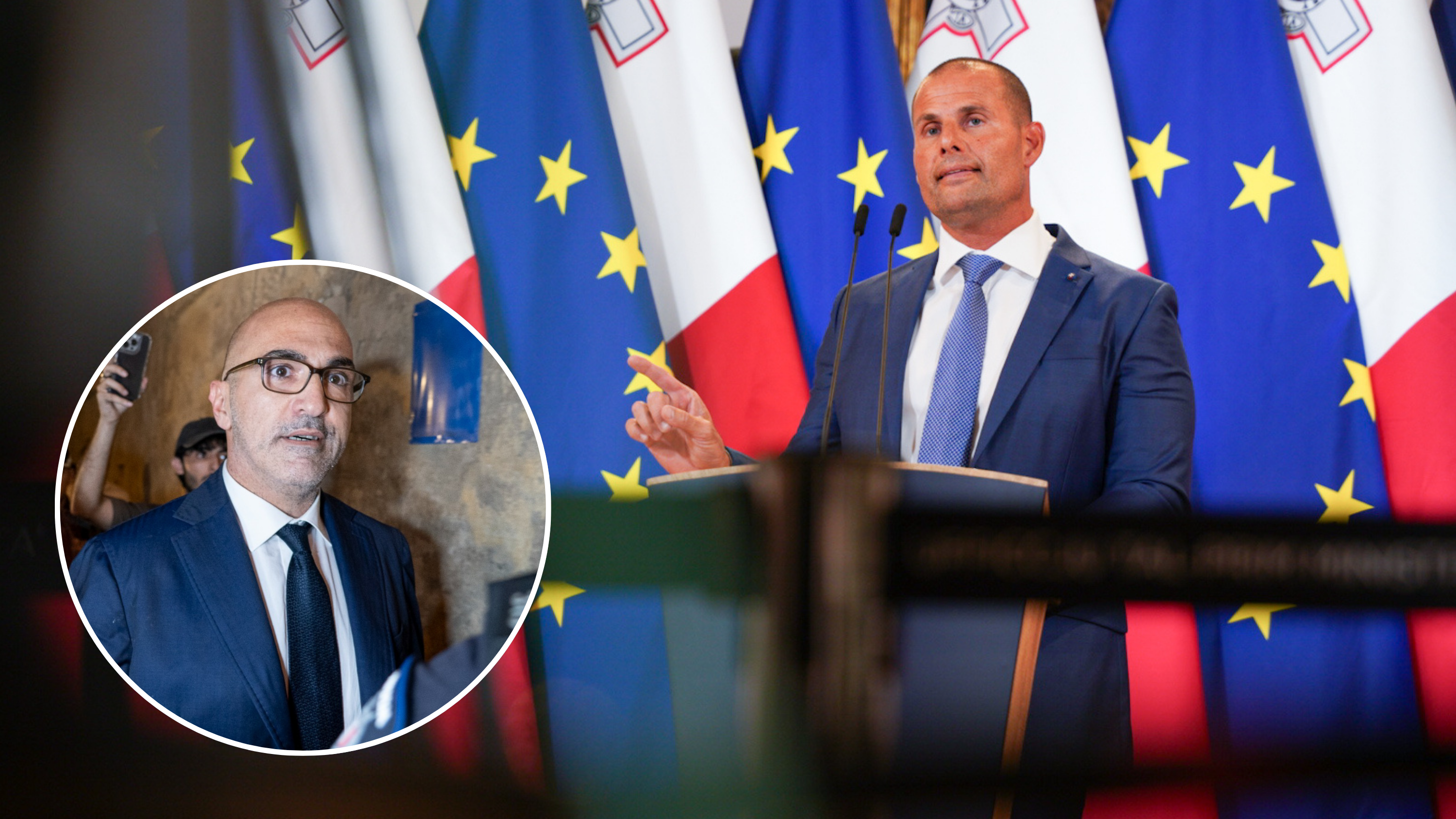 Sources close to Prime Minister Robert Abela (inset) explained how he was left 'stunned and shocked' by the jury verdict leading to Yorgen Fenech's acquittal as Daphne Caruana Galizia murder mastermind, leading him to call an urgent meeting with his top advisors (Photos: James Bianchi/MaltaToday)