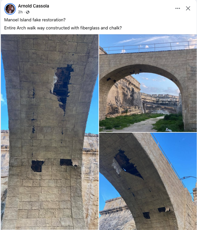 Arnold Cassola's Facebook post