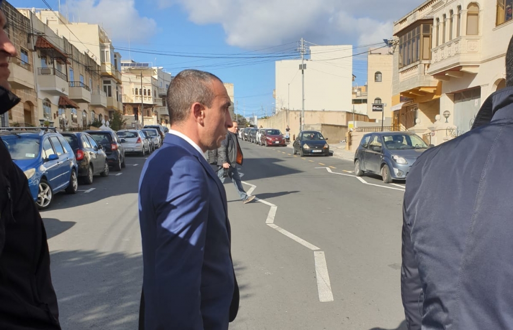 Etienne Bartolo at the scene of the crime in Birkirkara as jury panel was brought on site