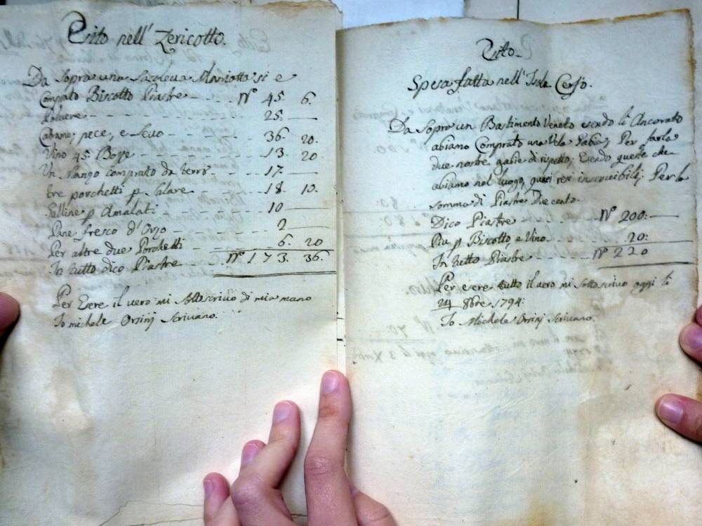 Bill for salting the pork (dated 1700's)