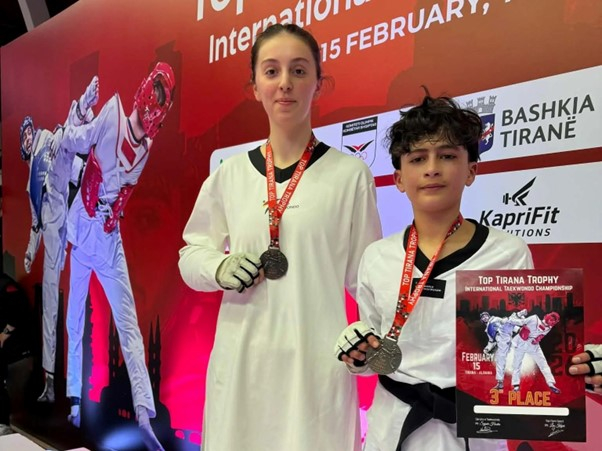 Bronze medalists Alycia Cassar (left) and Jean Schembri (right)