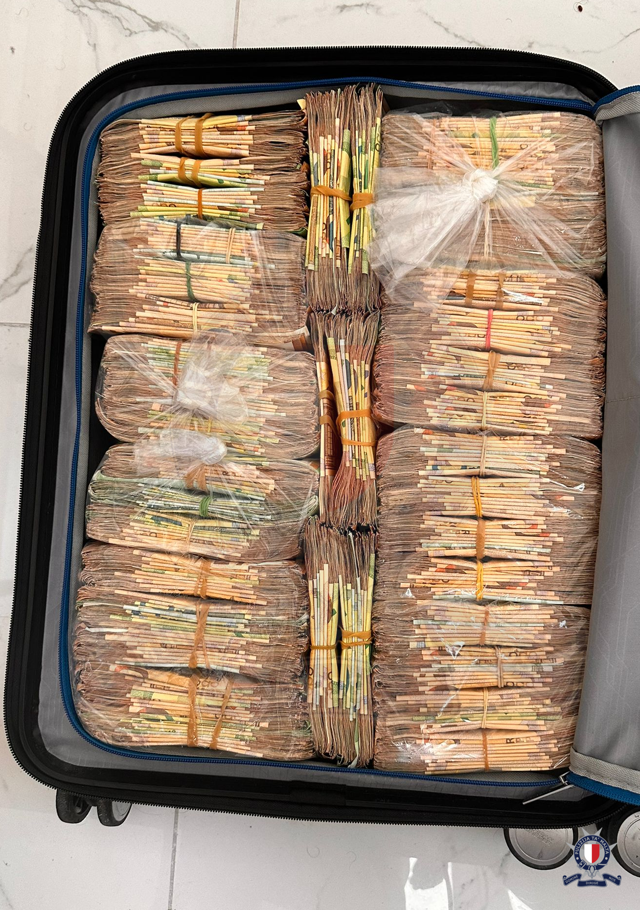 Cash seized from traffickers by police during an operation (Photo: Malta Police)