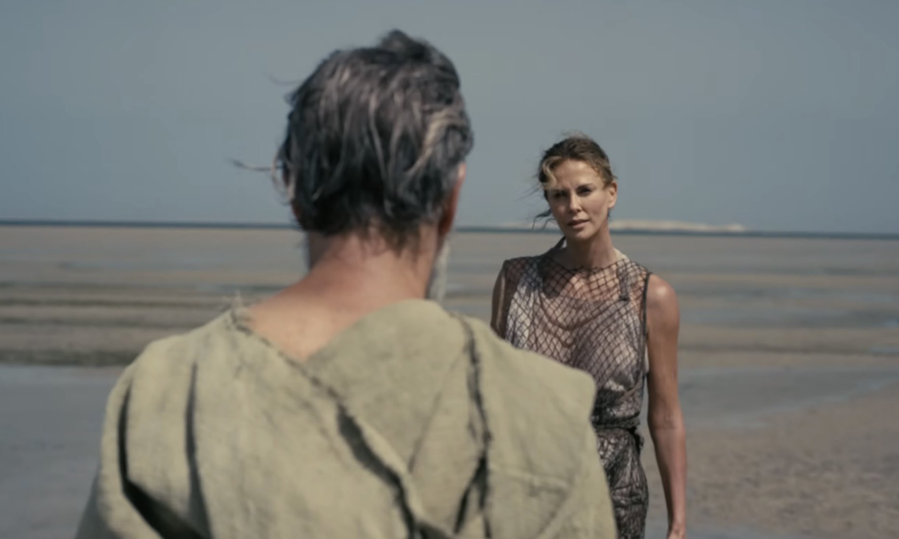 Charlize Theron as the nymph Calypso in Christopher Nolan's The Odyssey