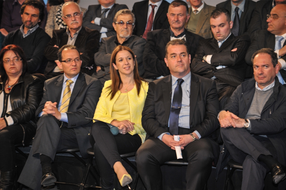 PN Secretary General Chris Said, PN Executive president Paula Mifsud Bonnici, and party deputy leaders Beppe Fenech Adami and Mario de Marco.