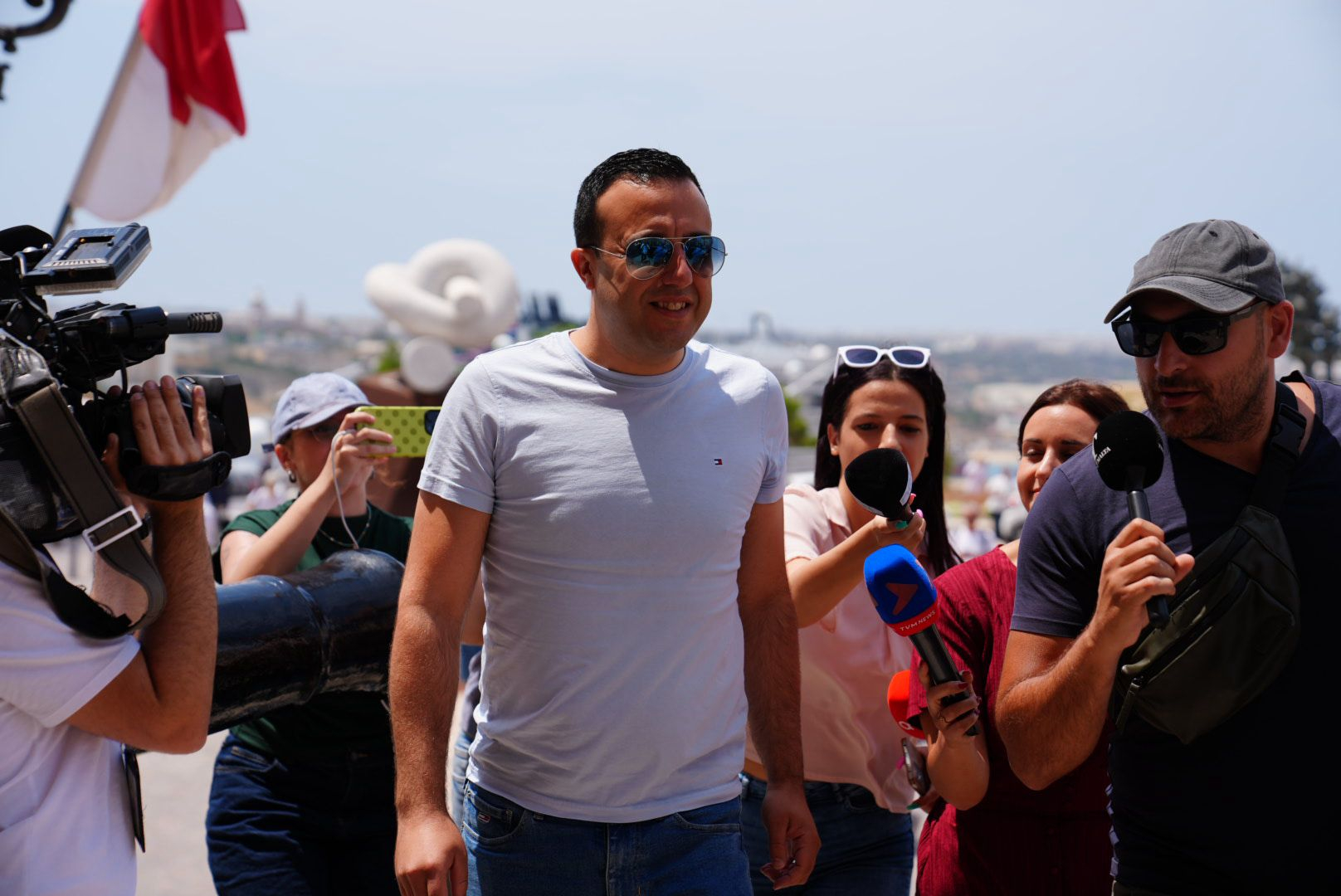 Clint Camilleri entering the Office of the Prime Minister in Castille (Photo: Daniel Tihn/MaltaToday)