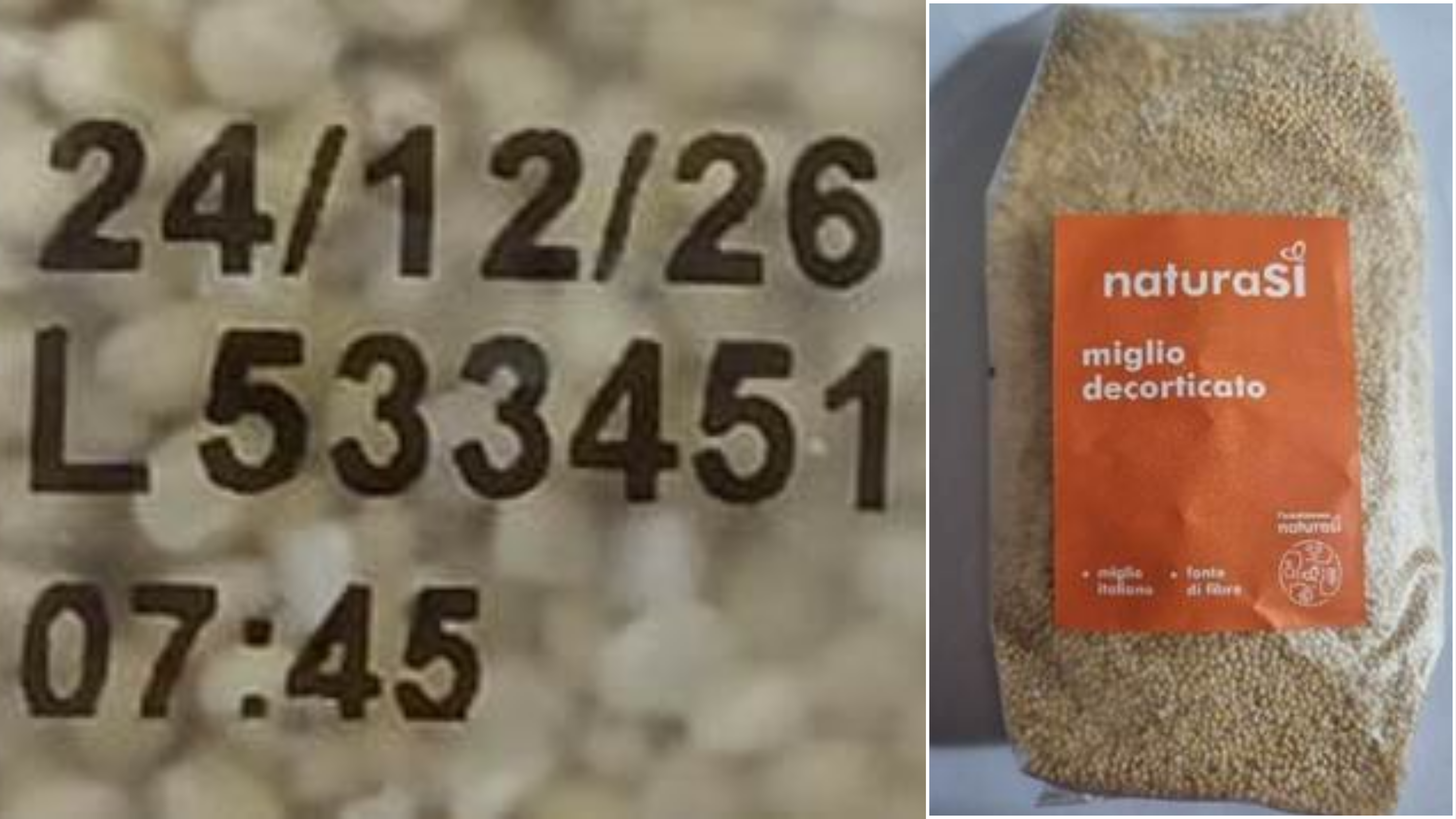 Consumers warned of toxic chemicals in NaturalSi' hulled millet packages