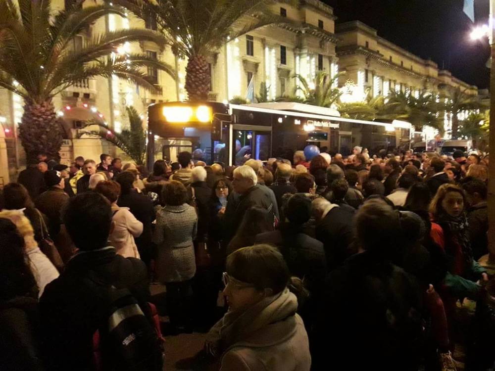 People had to wait for hours to board a bus back home after the V18 celebrations