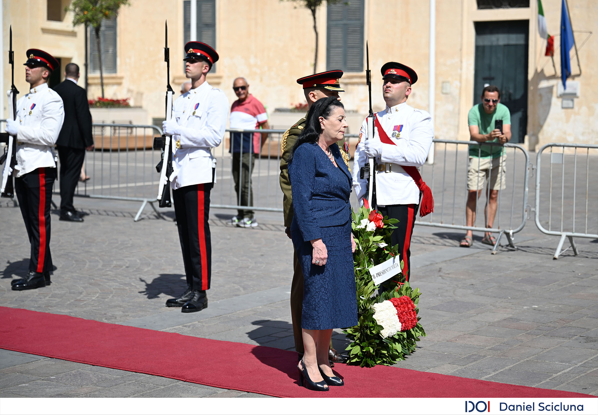 President Myriam Spiteri Debono gathered in the capital on Sunday morning (Photo: DOI)