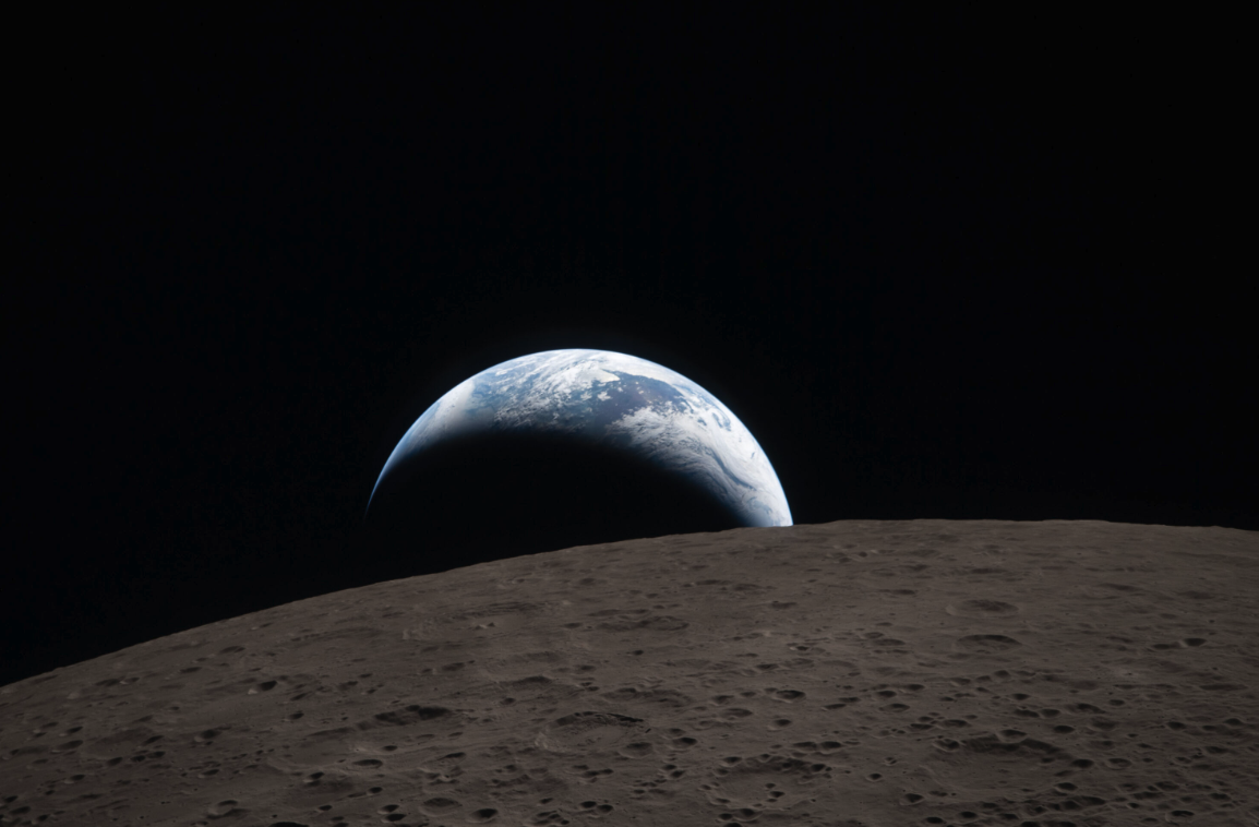 Earthset captured through the Orion spacecraft window on 6 April 2026, during the Artemis II crew’s flyby of the moon (Photo: NASA)