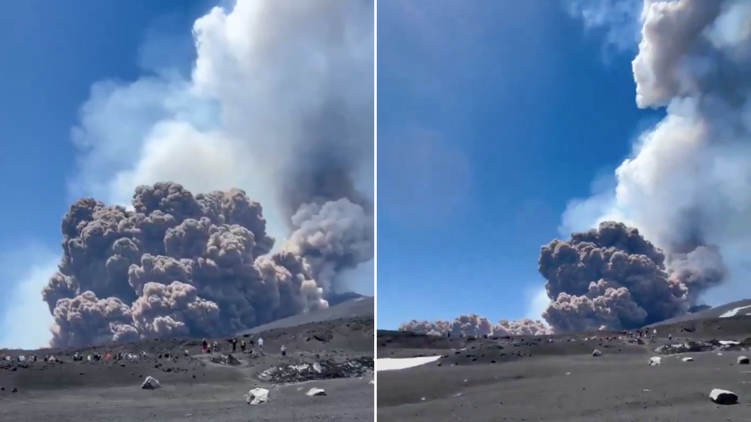 WATCH | Mount Etna erupts sending people running for their lives