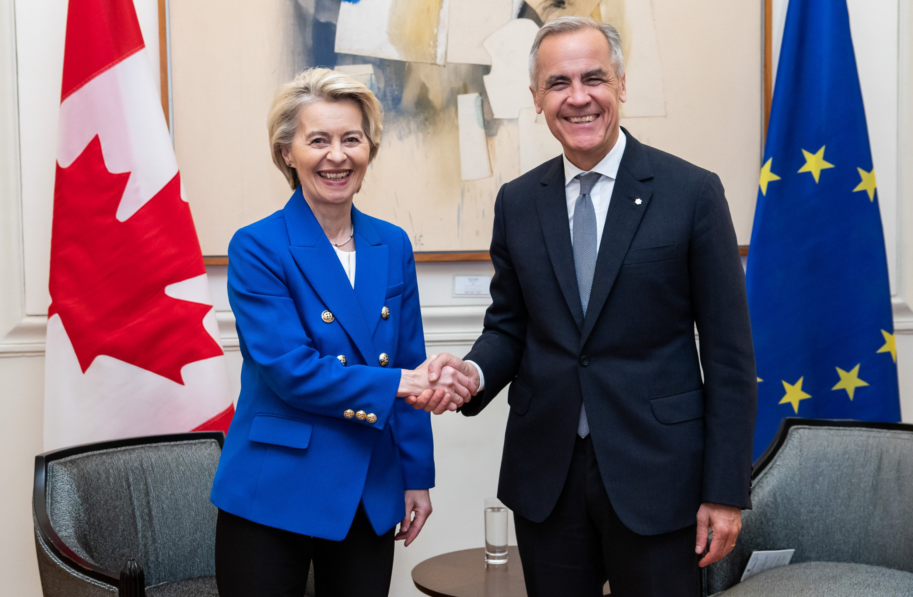 European Commission president Ursula von der Leyen's proposed to Canadian prime minister Mark Carneyon Wednesday to become an associate member of the EU (Photo: Ursula von der Leyen via X)'