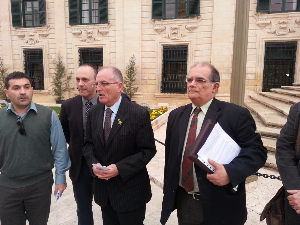 AD Chairman Prof. Arnold Cassola (third from left) with AD representatives