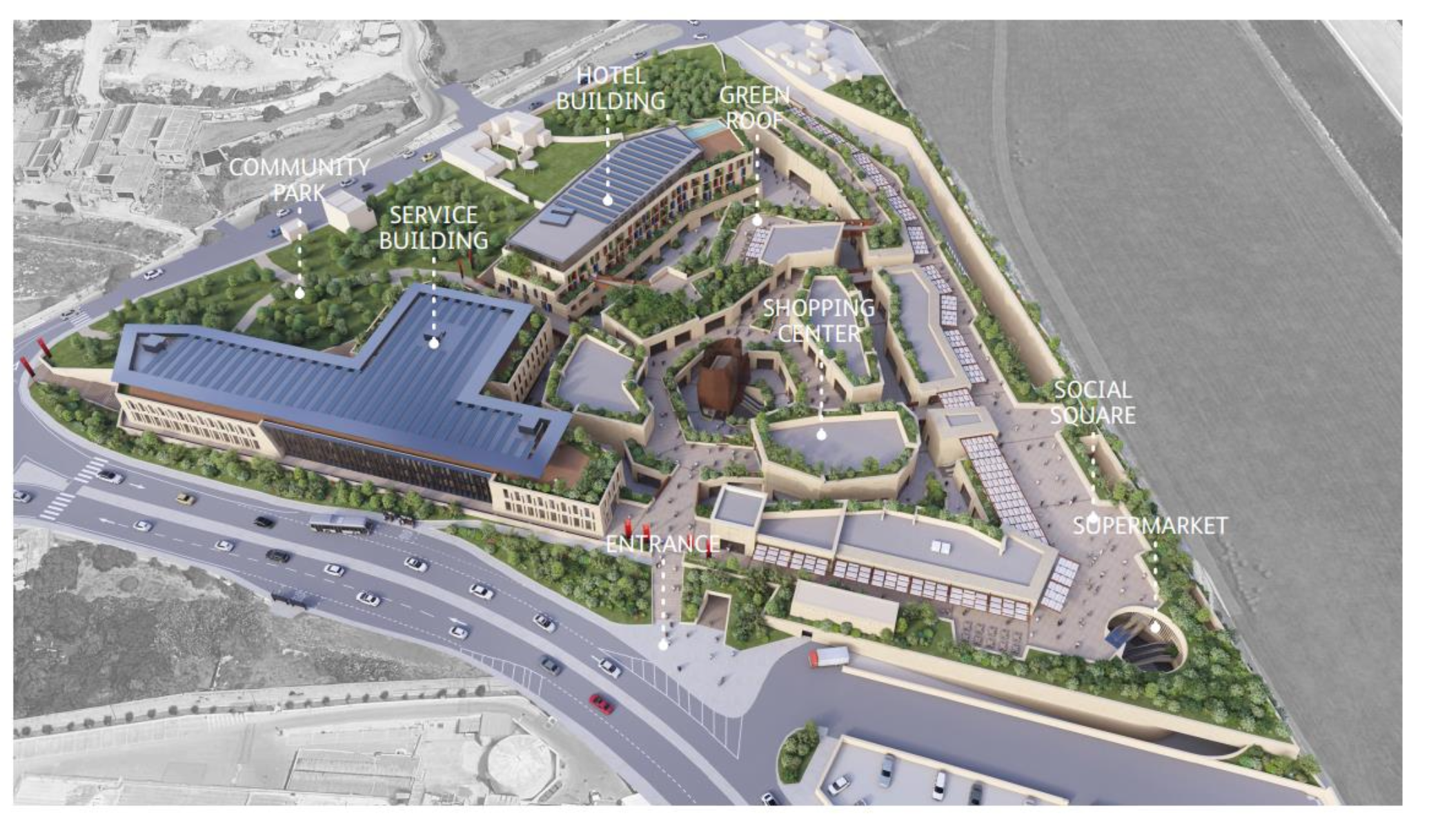 Site plan of the proposed development