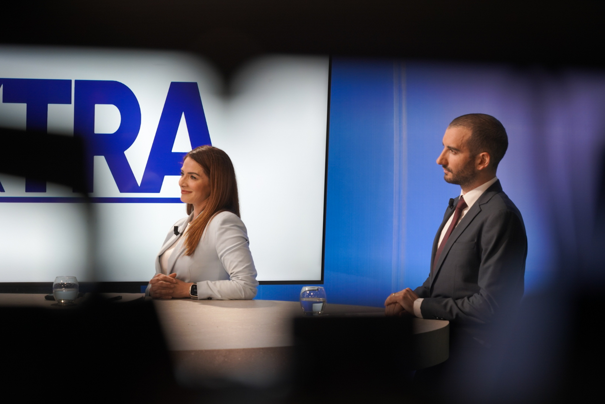 Energy Minister Miriam Dalli and PN spokesperson Mark Anthony Sammut on TVM's Xtra (Photo: James Bianchi/MaltaToday)