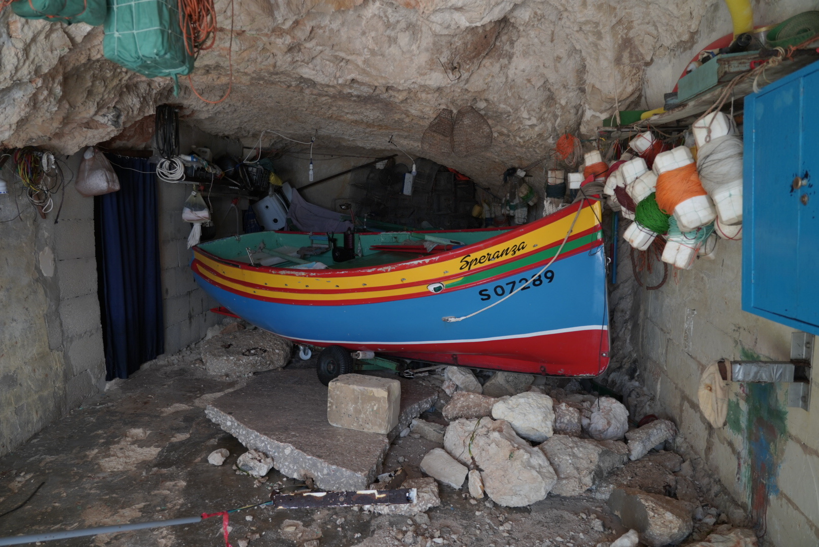 Garages used by fishermen in the area suffered extensive damage in the storm (Photo: James Bianchi/MaltaToday)