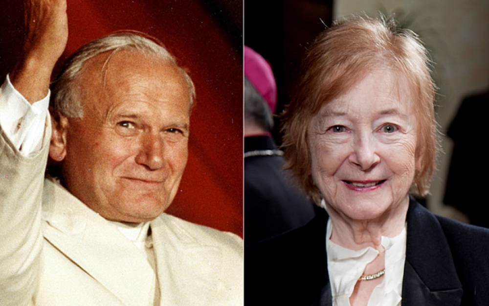 Anna-Teresa Tymieniecka (right) was a Polish-born American academic and met the pontiff in 1978