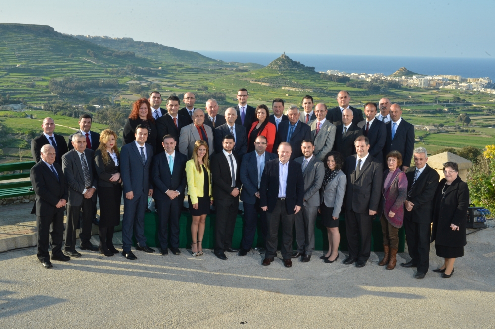 Labour leader Joseph Muscat with the Gozo local council elections candidates