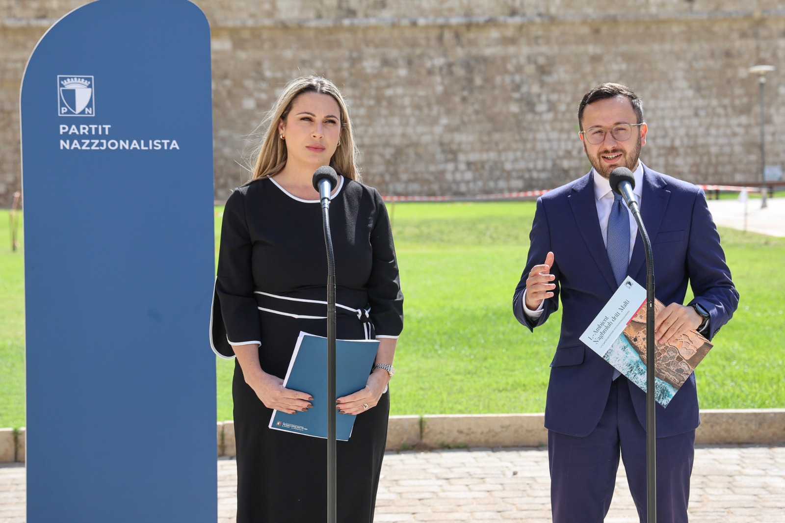 PN MPs Darren Carabott and Rebekah Borg (Photo: Partit Nazzjonalista)