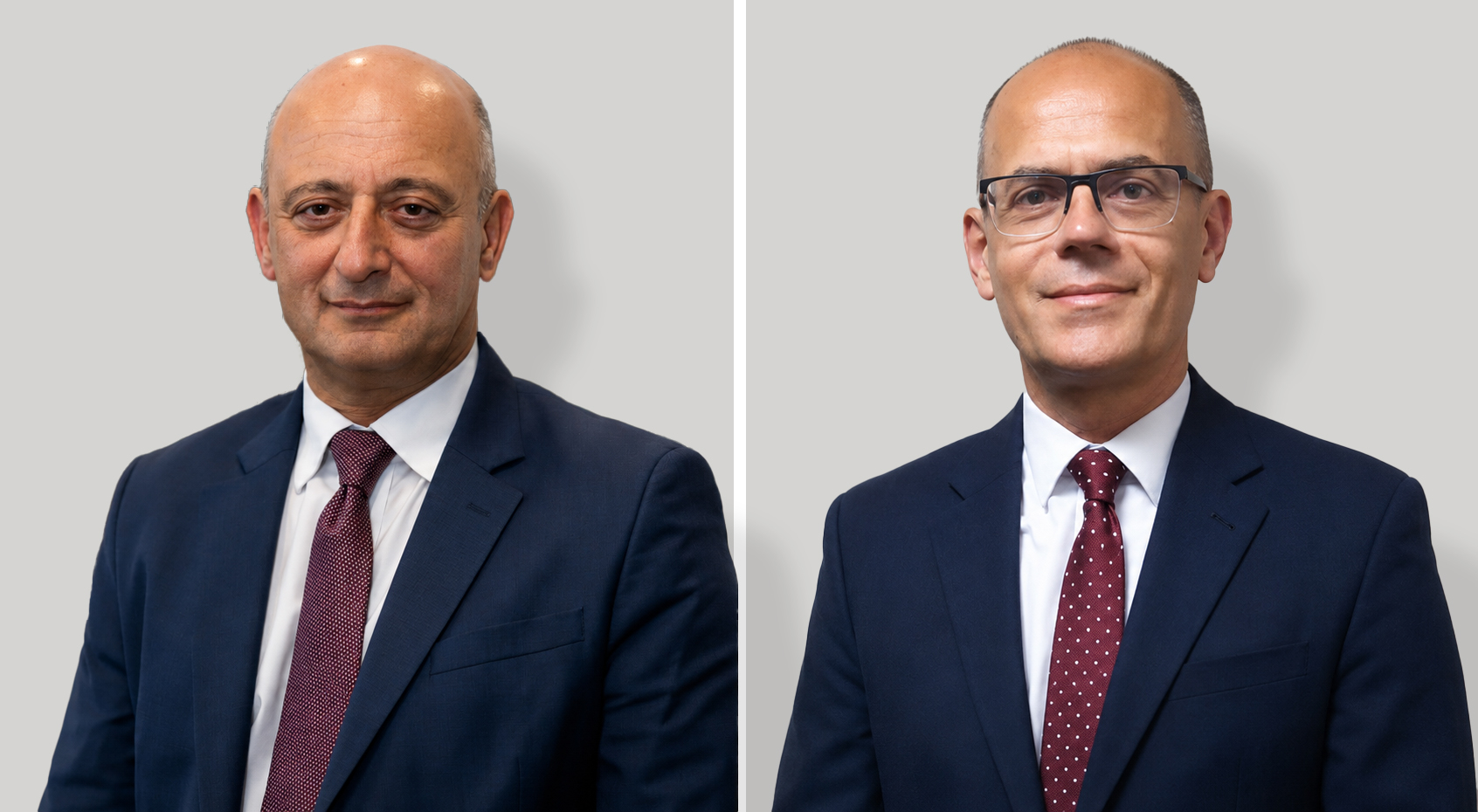 Kenneth Farrugia (left), reappointed Chair of the Malta Bankers’ Association, with newly elected Deputy Chair Gino Farrugia (right)