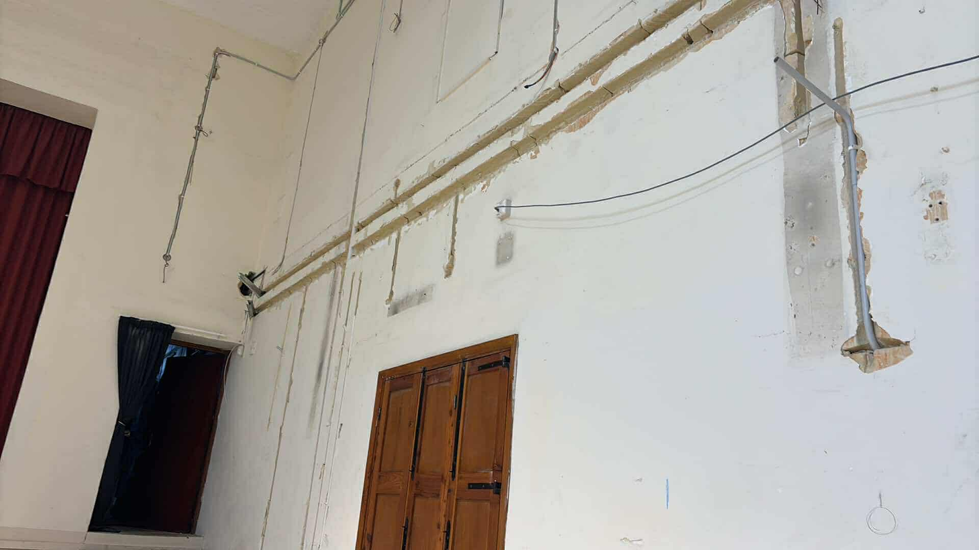 The MVPA school hall (above) cannot be used because of safety issues, forcing students to use the hall at MAVC