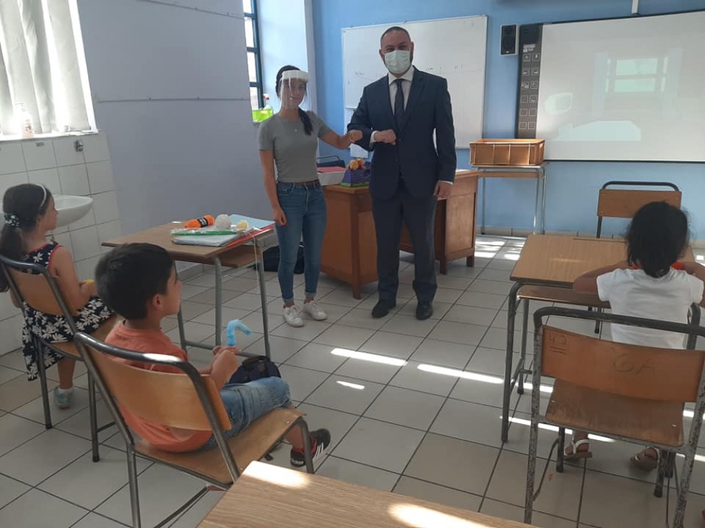 Education Minister Owen Bonnici visited the Luqa Skola Sajf on Tuesday morning (Photo: Owen Bonnici/Facebook)