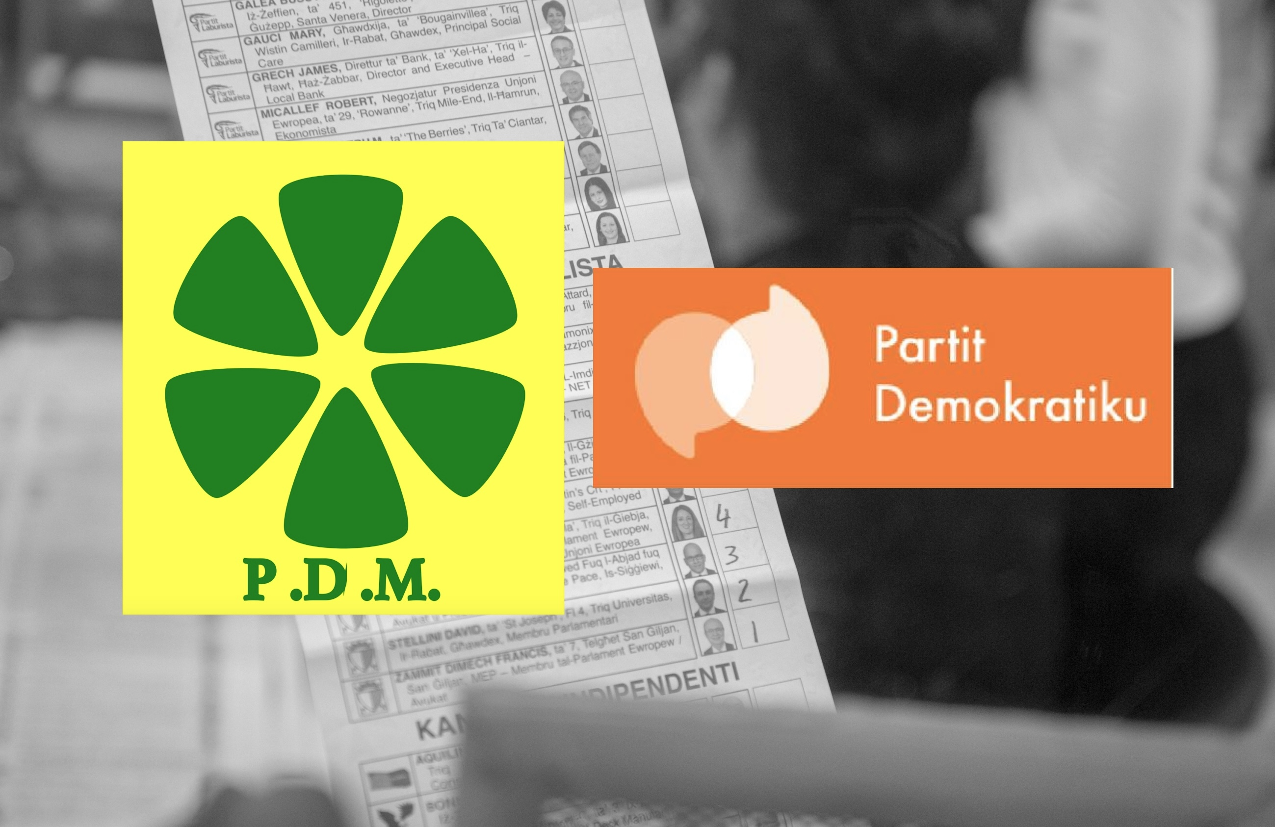 The emblem of the Democratic Party (left) that contested the 1987 election and the emblem used by its namesake 30 years later