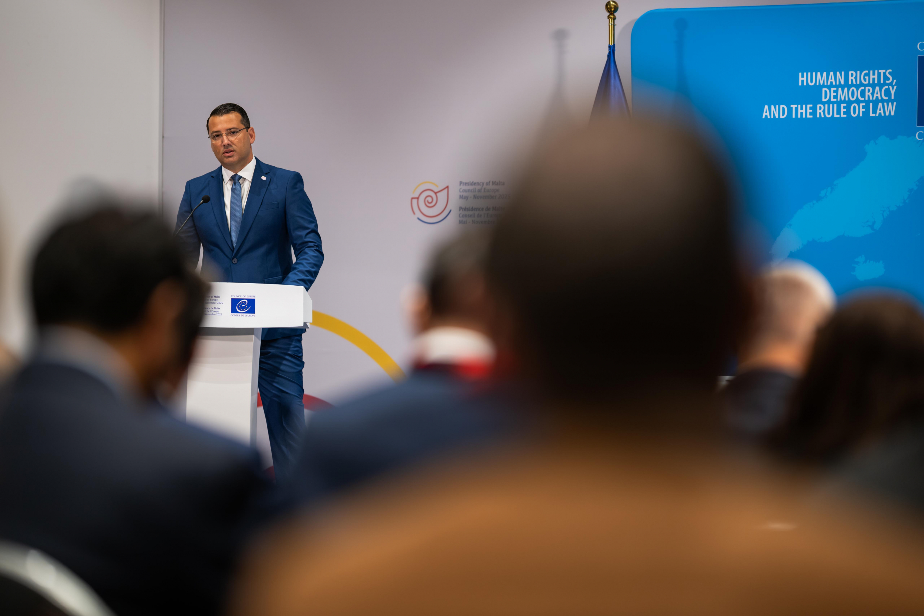 Minister for Justice and Reform of the Construction Sector Jonathan Attard during the ceremony in Valletta. (Photos: MJR)