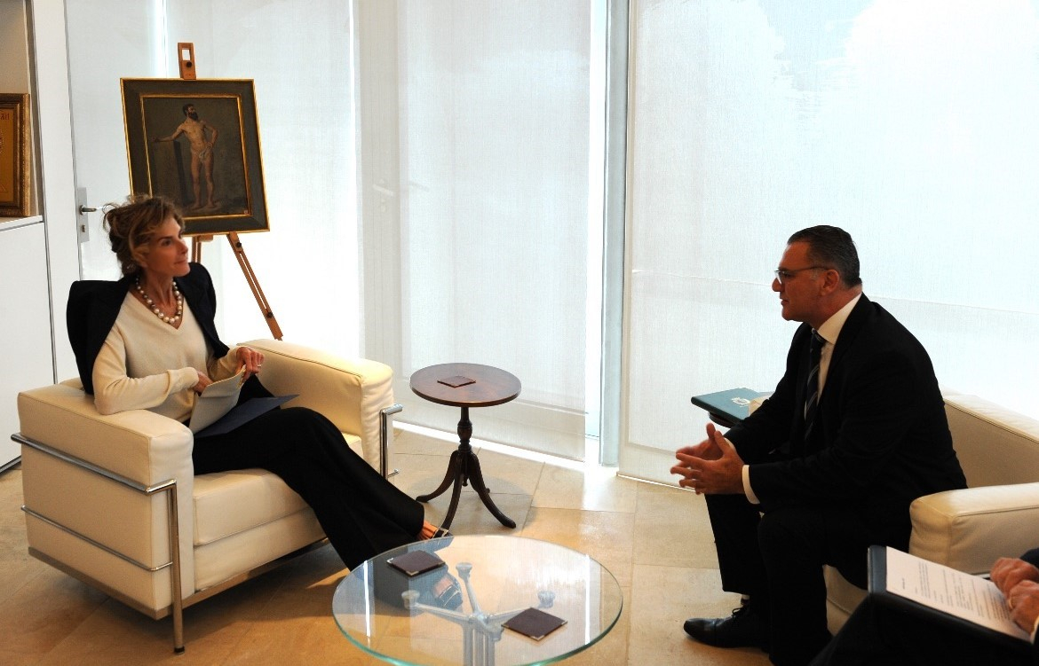Deputy Speaker David Agius meeting with newly appointed Ambassador of the United States to Malta, Somers White Farkas