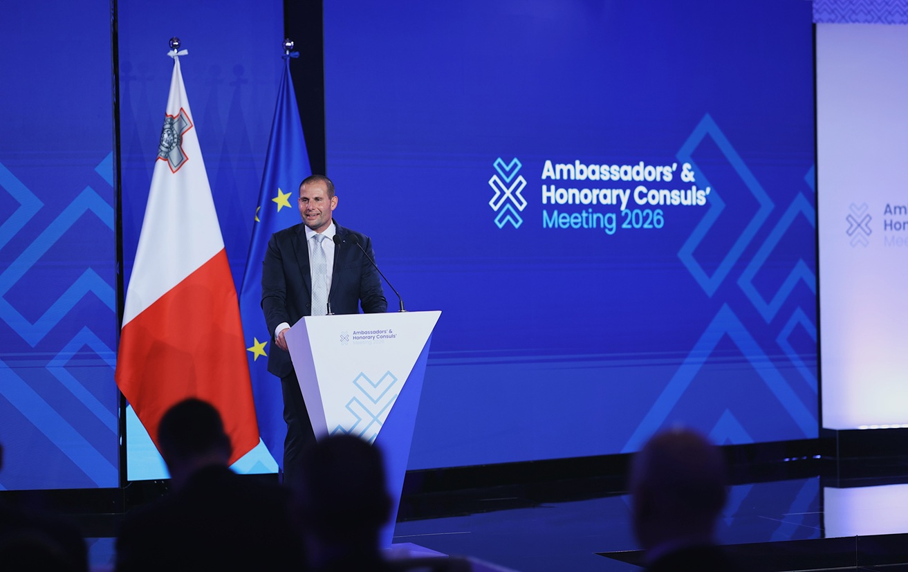 The Prime Minister was speaking during his annual meeting with Malta's ambassadors abroad, where he set out the country's diplomatic agenda for the year ahead. (Photos: OPM)