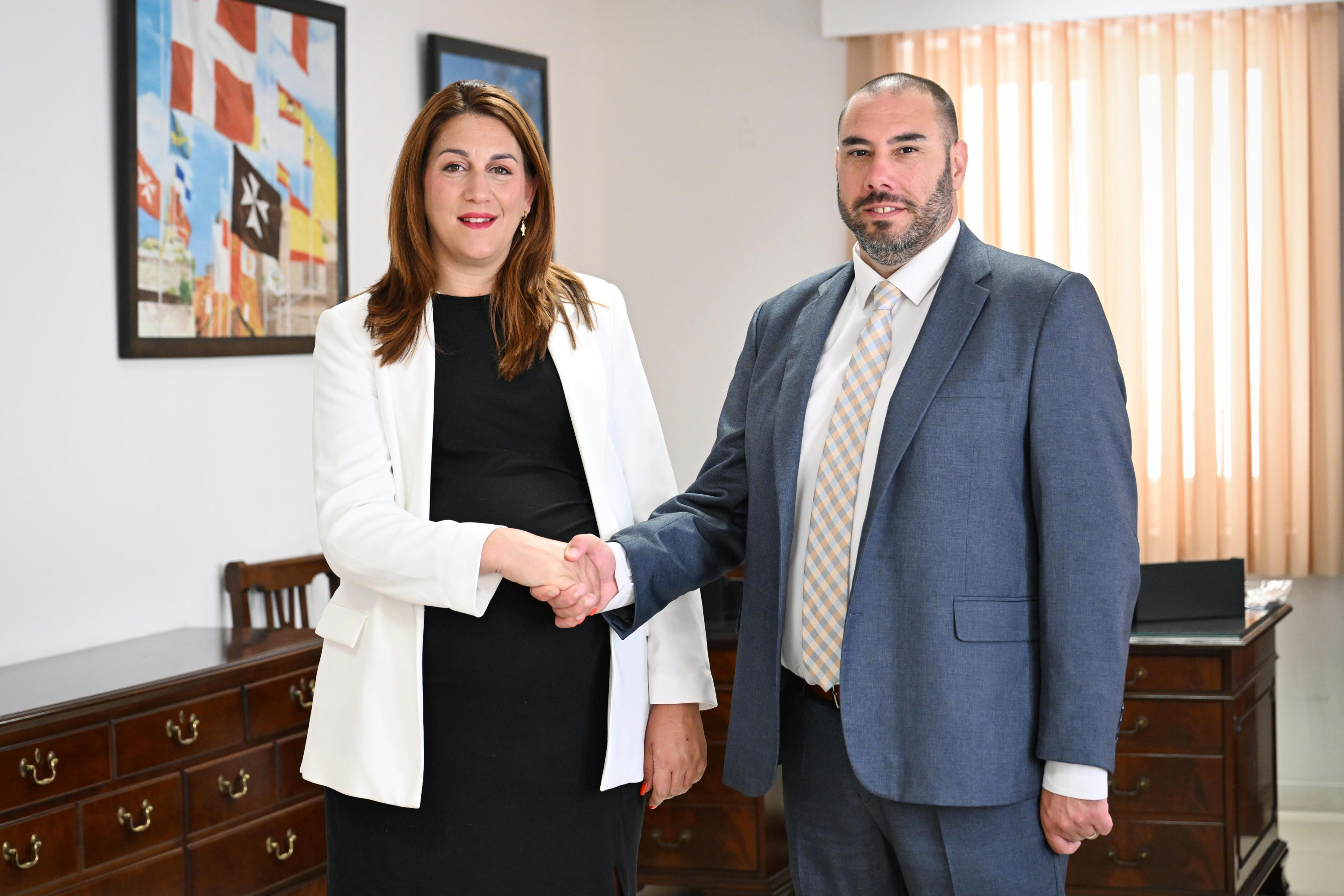 Parliamentary Secretary for Animal Rights Alicia Bugeja Said (left) and Elliot Magro (right)