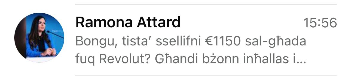A photo of the scam message 